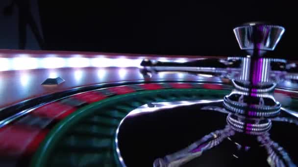 Roulette Bord Närbild Kasinot Selective Focus — Stockvideo