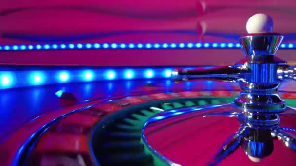 轮盘轮盘关闭在赌场 选择性焦点 — 图库视频影像