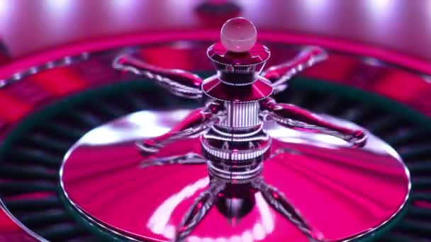 Roulette Wiel Close Bij Het Casino Selectieve Focus — Stockvideo