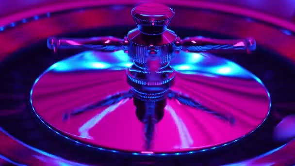 Roulette Wheel Close Casino Selective Focus — Stock Video