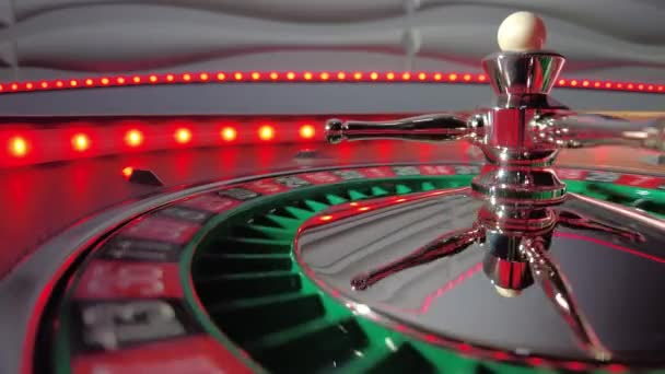 Roulette Wiel Close Bij Het Casino Selectieve Focus — Stockvideo