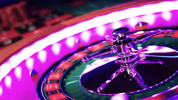 Roulette Hjul Närbild Kasinot Selective Focus — Stockvideo