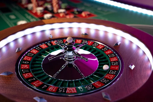 Roulette Wheel Close Casino Selective Focus — Stock Photo, Image