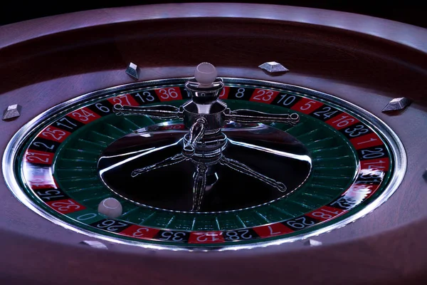 Roulette Wheel Close Casino Selective Focus — Stock Photo, Image