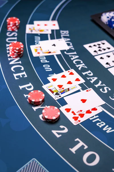 Een Casino Black Jack Tafel — Stockfoto