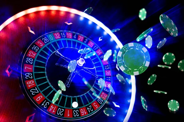 Roulette Rad Hautnah Casino Selektiver Fokus — Stockfoto