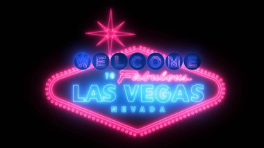 Las Vegas tabela ışıkları siyah arkaplan üzerinde