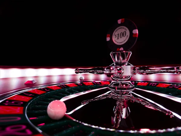 Roulette Wheel Close Casino Selective Focus — Stock Photo, Image