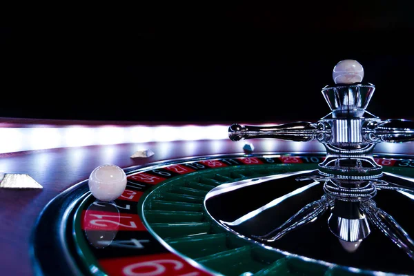 Roulette Wheel Close Casino Selective Focus — Stock Photo, Image