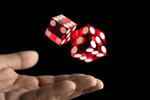Real Casino Precision Röda Craps Tärningar — Stockfoto