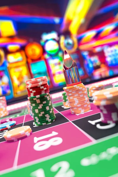 Ruota Della Roulette Vicino Casinò Focus Selettivo — Foto Stock