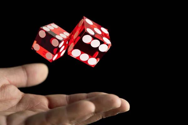 Real Casino Precision Röda Craps Tärningar — Stockfoto