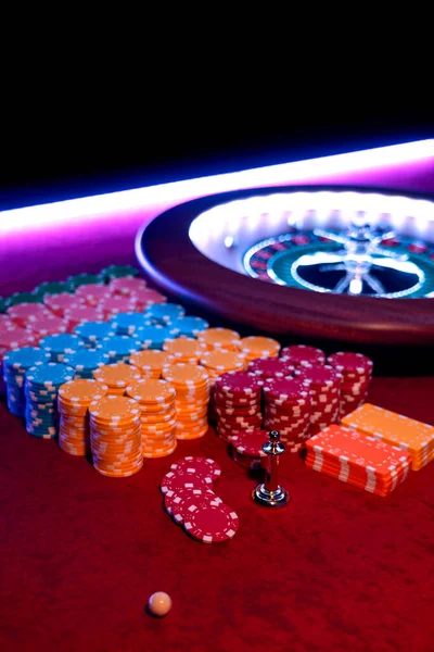 Roda Roulette Menutup Casino Fokus Selektif — Stok Foto