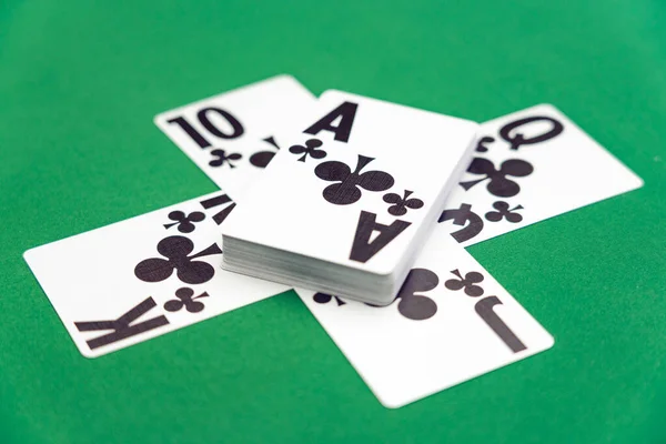 Poker Spel Klubbar Royal Flush — Stockfoto