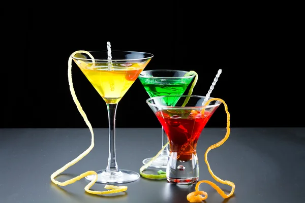 Tři osvěžující citrusovou koktejly — Stock fotografie