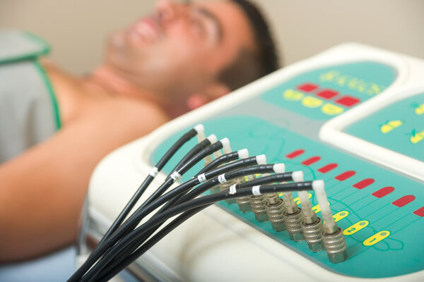 Man receiving an electro therapy 