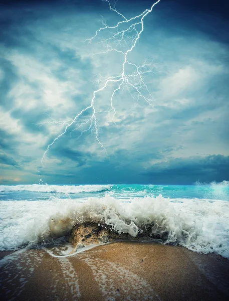 Paysage marin de tempête dans la mer Ionienne — Photo