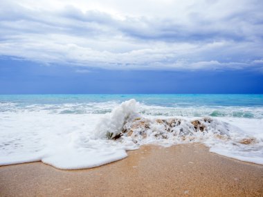 beach of the island of Lefkada in Greece clipart