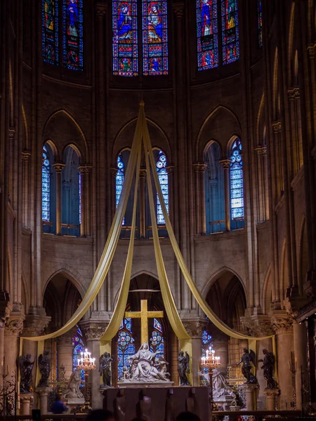 Gotik iç notre Dame de paris Katedrali Paris — Stok fotoğraf