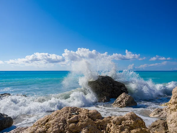 A famosa praia de Kathisma em Lefkada — Fotografia de Stock