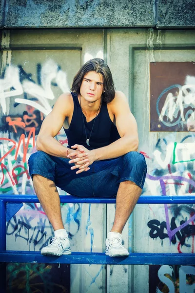 Street portrait of a young man — Stock Photo, Image