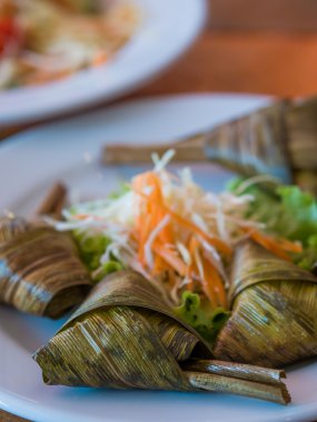 Tayland Homok gıdalar yapılmış et, balık, pastecoconut cr köri