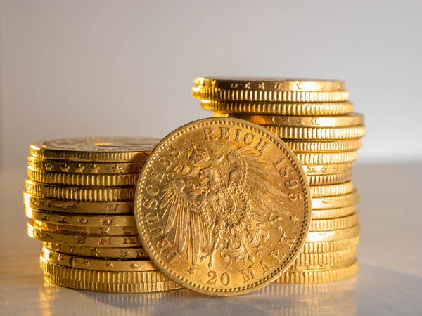 Twenty Deutsch Mark coins — Stock Photo, Image