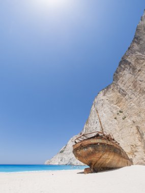 Zakynthos Adası ünlü Navagio batık Beach'de 