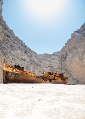 Zakynthos Adası ünlü Navagio batık Beach'de 
