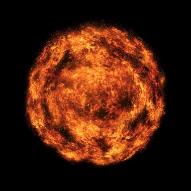 Realistic fire ball  explosion busting clipart