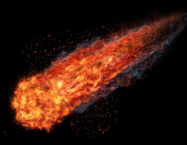 ball of fire isolated on black \