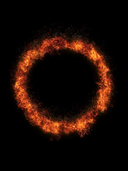 Ring of fire-fekete felett — Stock Fotó