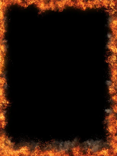 Brandende vuur frame — Stockfoto