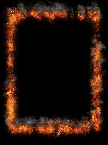 Burning fire frame — Stock Photo, Image