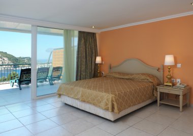 parlak yatak odası iç bir lüks ev