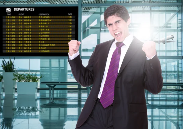 Homem de negócios no aeroporto — Fotografia de Stock