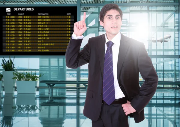 Business man at the airport — Stock Photo, Image