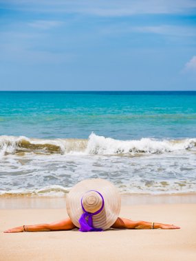 Bali beach üzerinde güzel kadın