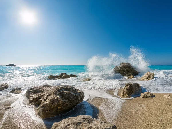 Kathisma Beach, île de Lefkada en mer Ionienne — Photo