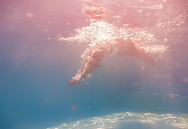 Bella ragazza sott'acqua — Foto Stock