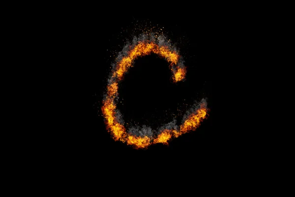 Alfabeto de fogo em fundo preto — Fotografia de Stock