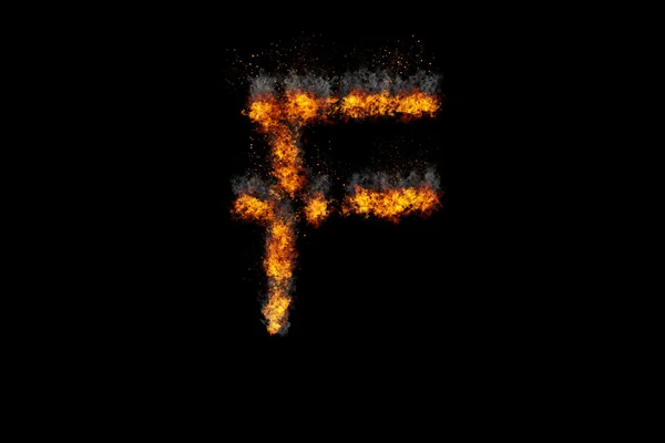 Fire alphabet on black background — Stock Photo, Image