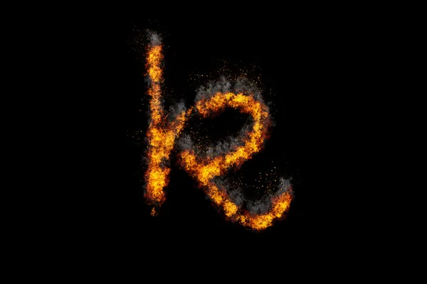 Fire alphabet on black background — Stock Photo, Image