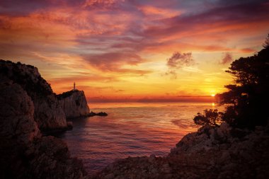 Lefkas adası feneri Yunanistan
