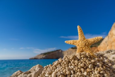 Güzel yaz beyaz Porto Katsiki plaj Ionian Sea Lefkada