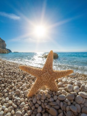 Güzel yaz beyaz Porto Katsiki plaj Ionian Sea Lefkada