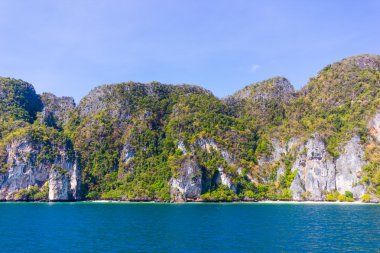 Güzellik plaj ve kalker kayalar Phi Phi Adaları