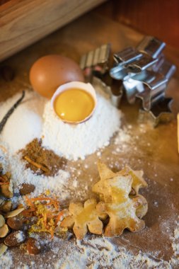 Alsace Fransa sığ Dof üzerinden geleneksel Noel kurabiyeleri