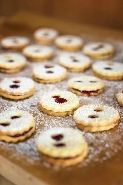 Traditionelle Weihnachtsplätzchen aus dem Elsass Frankreich flach dof — Stockfoto