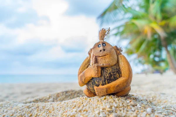Coconut monkey on the beach — Stock Photo, Image